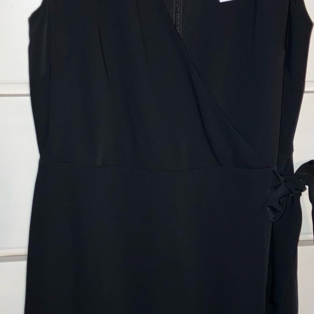 LOFT Elegant Black Faux Wrap Dress